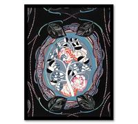 Artery8 Floral Motif Wall Art Print Framed Poster 12x16 inch Artwork By Benedictus : Vintage Floral Motif Print Ideal For Hallway Or Living Room Adding Subtle Texture Style And Harmony