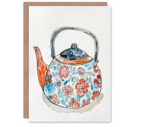 Artery8 Floral Pattern Teapot Kettle Watercolour For Her Woman Birthday Card