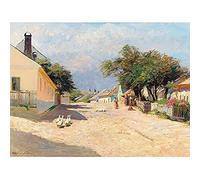 Artery8 Florian Village Road Summer Midday Sun Painting Unframed Wall Art Print Poster Home Decor Premium