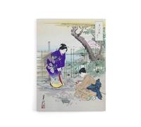 Artery8 Flower Arranging In The Garden Canvas Wall Art Print Ogata Gekko in Purple | Size: W18" x H24" Artery8 Purple W18" x H24"