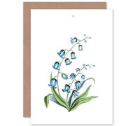 Artery8 Flower Bluebells Greetings Card in Blue Artery8 Blue