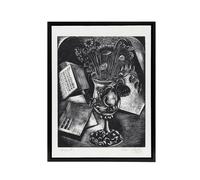 Artery8 Flower Bouquet Black White Still Life Nash Framed Canvas Wall Art | Size: W18" x H24" Artery8 Black W18" x H24"