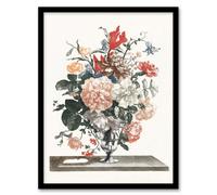 Artery8 Flower Bouquet In A Glass Vase Johan Teyler Framed Wall Art Print A3