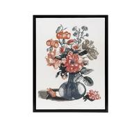 Artery8 Flower Bouquet in a Vase Still Life Teyler Black Framed Canvas Art in White | Size: W12" x H16" Artery8 White W12" x H16"