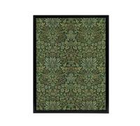 Artery8 Flower Garden Textile Pattern Framed Canvas Wall Art Print W. Morris in Green | Size: W12" x H16" Artery8 Green W12" x H16"