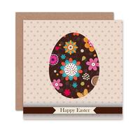 Artery8 Flower Painted Egg Simple Floral Easter Card Artery8 Multicolor