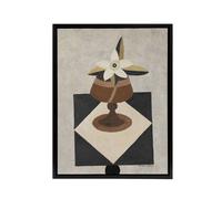 Artery8 Flower Piece Abstract Painting Hartley Black Framed Canvas Art Print in Grey | Size: W18" x H24" Artery8 Grey W18" x H24"