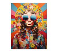 Artery8 Flower Power Fanfare Florals Maximalist Bright Bold Colourful Abstract Artwork Extra Large XL Unframed Wall Art Poster Print Artery8 Multicolor W24" x H32"