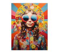 Flower Power Fanfare Florals Maximalist Bright Bold Colourful Abstract Artwork Large Wall Unframed Art Poster Print Thick Paper 18X24 Inch Artery8 Multi W18 inch x H24 inch