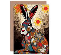 Artery8 Flowers in Your Hare Flower Power for Wife Her Mum Sister Daughter Mom Gran Nan Birthday Thank You Mothers Day Blank Art Greeting Card