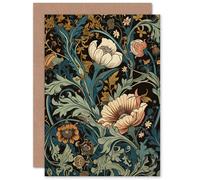 Artery8 Flowers and Leaves Modern Art Nouveau for Wife Her Mum Sister Daughter Mom Gran Nan Birthday Thank You Mothers Day Blank Art Greeting Card