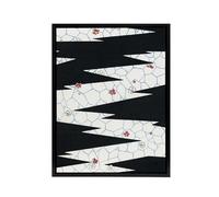 Artery8 Flowers On Footpath Pattern Framed Canvas Wall Art Print Japan : Artwork by Shin Bijutsukai 18x24 Refined floral walkway pattern adding elegance to hallways or dining spaces