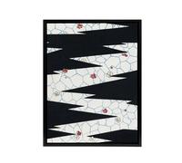 Artery8 Flowers On Footpath Pattern Framed Canvas Wall Art Print Shin Bijutsukai in White | Size: W24" x H32" Artery8 White W24" x H32"