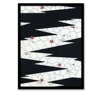 Artery8 Flowers On Footpath Pattern Japan Framed Wall Art Print Shin Bijutsukai in White | Size: W12" x H16" Artery8 White W12" x H16"