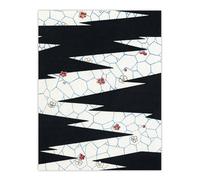 Artery8 Flowers On Footpath Pattern Japan Wall Art Print Shin Bijutsukai in White | Size: W12" x H16" Artery8 White W12" x H16"