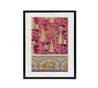 Artery8 Flowers Pheasants Foxes Patterns Framed Canvas Wall Art Print Vintage : by Verneuil 12x16 Artistic animal pattern full of texture stylish decor for hallway or vibrant living room