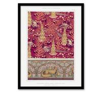 Artery8 Flowers Pheasants Foxes Patterns Vintage Framed Wall Art Print Verneuil | Size: W12" x H16" Artery8 Multicolor W12" x H16"