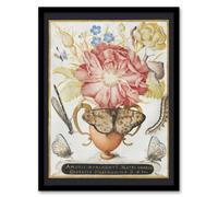 Artery8 Flowers Snail Insects And Butterflies Hoefnagel Framed Wall Art Print 12X16"