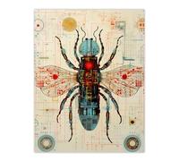Fly Robot Hybrid Secret Military Schematic Blueprint Futuristic Complex Arcane Manuscript Gift For Him Man Cave Unframed Wall Art Print Poster Home De Artery8 Multi W24 inch x H32 inch