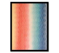 Artery8 Flying South For The Winter Artwork Abstract Wavy Lines Art Print Framed Poster Wall Decor in Black | Size: W12" x H16" Artery8 Black W12" x H16"