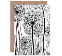 Artery8 Folk Art Allium Flowers Floral for Wife Her Mum Sister Daughter Mom Gran Nan Birthday Thank You Mothers Day Blank Art Greeting Card