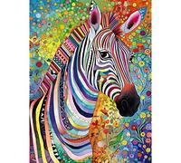 Artery8 Folk Art Zebra Colourful Flower Boho Large Wall Art Poster Print Thick Paper 18X24 Inch