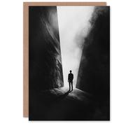 Artery8 Greeting Card Follow Light Silhouette Door Sci Fi Conceptual Blank For Him Or Her Art Birthday Card