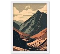 Artery8 Follow the Trail to the Top Mountain Landscape Artwork Framed Wall Art Print A4