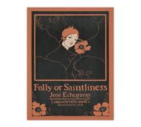 Artery8 Folly or Saintliness Novel Book Cover Vintage Wall Art Print Reed in Black | Size: W12" x H16" Artery8 Black W12" x H16"