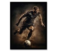 Artery8 Football The Beautiful Game Action Artwork Striker Man Cave Artwork Artwork Framed Wall Art Print 18X24 Inch