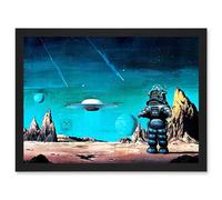 Artery8 Forbidden Planet Space Stars Sci Fi USA A4 Artwork Framed Wall Art Print in Black Artery8 Black