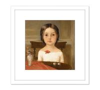 Artery8 Ford Madox Brown Millie Smith 8X8 Inch Square Wooden Framed Wall Art Print Picture with Mount in White Artery8 White