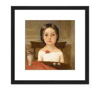 Artery8 Ford Madox Brown Millie Smith 8X8 Inch Square Wooden Framed Wall Art Print Picture with Mount in Black Artery8 Black