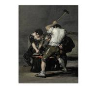 Artery8 Forge Labour Men Anvil Francisco Goya Wall Art Poster Print in Grey | Size: W12" x H16" Artery8 Grey W12" x H16"