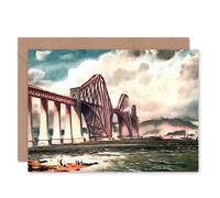 Artery8 Forth Rail Bridge Edinburgh Birthday Card Artery8 Multicolor