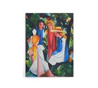 Artery8 Four Individuals Nature Painting August Macke Canvas Wall Art | Size: W12" x H16" Artery8 Multicolor W12" x H16"