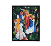 Artery8 Four Individuals Nature Painting August Macke Framed Canvas Wall Art | Size: W18" x H24" Artery8 Multicolor W18" x H24"