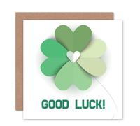 Artery8 Four Leaf Clover Irish Ireland Good Luck Card Artery8 Multicolor
