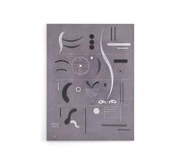 Artery8 Four Parts Abstract Watercolour Kandinsky Canvas Wall Art Print in Grey | Size: W24" x H32" Artery8 Grey W24" x H32"