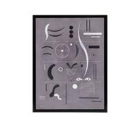 Artery8 Four Parts Abstract Watercolour Kandinsky Framed Canvas Wall Art Print in Grey | Size: W24" x H32" Artery8 Grey W24" x H32"