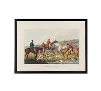 Artery8 Fox Hunting Death Painting Framed Canvas Wall Art Print | Size: W18" x H24" Artery8 Multicolor W18" x H24"