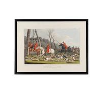 Artery8 Fox Hunting Into Cover Painting Framed Canvas Wall Art Print | Size: W12" x H16" Artery8 Multicolor W12" x H16"