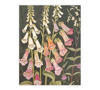 Artery8 Foxglove Flowers Floral Spring Botanical Blooms Wall Art Print in Grey | Size: W18" x H24" Artery8 Grey W18" x H24"