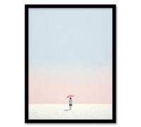 Artery8 Framed Wall Art Alone No 2 By Amy Denver Minimalist Soft Pastel Simple Summer Sun Minimalism Simple Modern - 12X16 Inch
