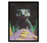 Artery8 Framed Wall Art Badger Forest Maquette Photography Art Print - 12X16 Inch
