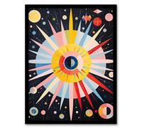 Artery8 Framed Wall Art Celestial Navigation Hilma Af Klint Style Abstract Oil Painting Planetary Cartography - 12X16 Inch