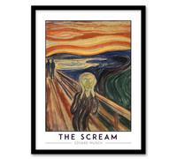 Artery8 Framed Wall Art Edvard Munch The Scream Skrik Painting Print - 12X16 Inch