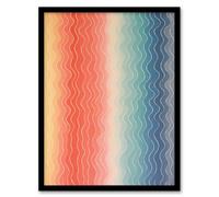 Artery8 Framed Wall Art Flying South For The Winter Artwork Abstract Wavy Lines - 12X16 Inch