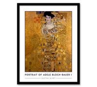 Artery8 Gustav Klimt Adele Bloch Bauer Portrait Lady in Gold Living Room Art Print Framed Poster Wall Decor 12x16 inch