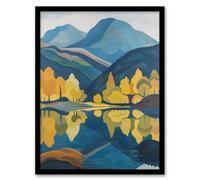 Artery8 Framed Wall Art Lake District Cumbria Artwork Summer Hills Forest Print - 12X16 Inch